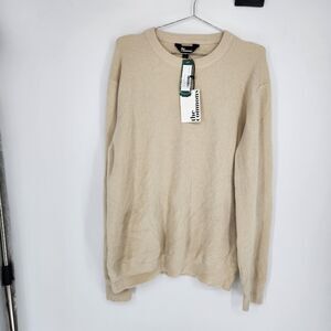 The Commons Men's Off-White Large Dull Chenille Crewneck Sweater NWT